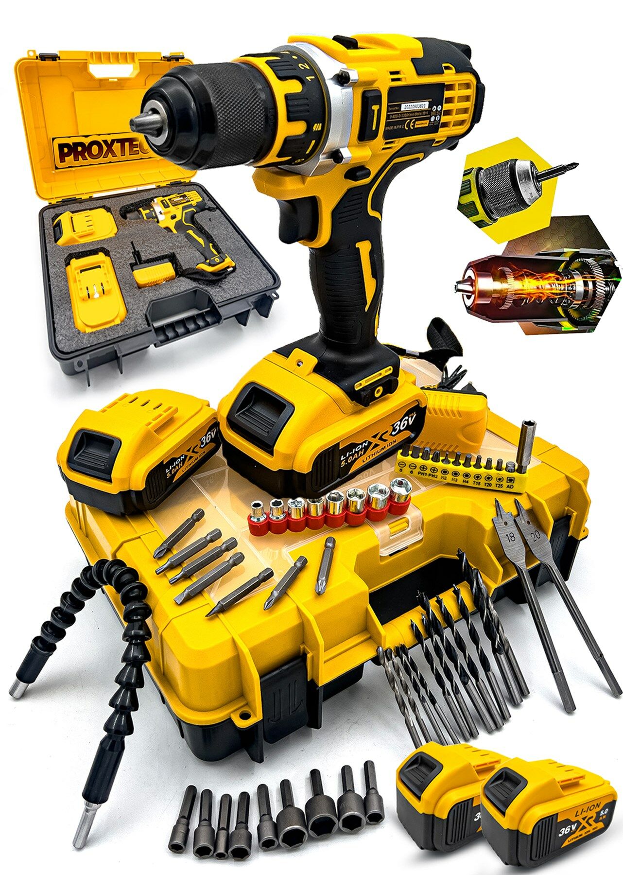 51 Parça Çift Akülü Turbo Metal Şanzuman Premium Lityum Akülü Şarjlı Matkap ÖzelÇanta Korumalı Paket