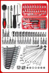 65  Parça 53 Mini Lokma Takımı Otomatik Cırcırlı 1/4'' 12 Parça Kombine Açık Ağız-yıldız Anahtar Takı