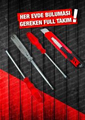 8 PCS Her Evde Olması Gereken El Aleti Kiti Pense,KontrolKalemi Yıldız Düz, Metre,Makas,Çekiç