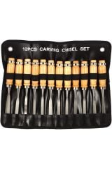 12 Parça Ahşap Oyma Iskarpela Set Profesyonel Taş Seramik Tahta Hobi Gravür Keskin Bıçak Takımı