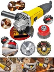 Full Set  Metal Şanzuman Bakır Sargılı Bhd Avuç Içi Taşlama Demir Metal Kesme Makinesi Sprel 115 Mm