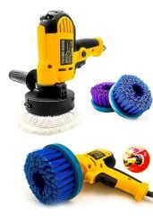 Hobi Set  14 Parça Detay Pasta Cila Koltuk Yıkama Zımpara Parlatma Devir Ayarlı Polisaj Makinesi Set