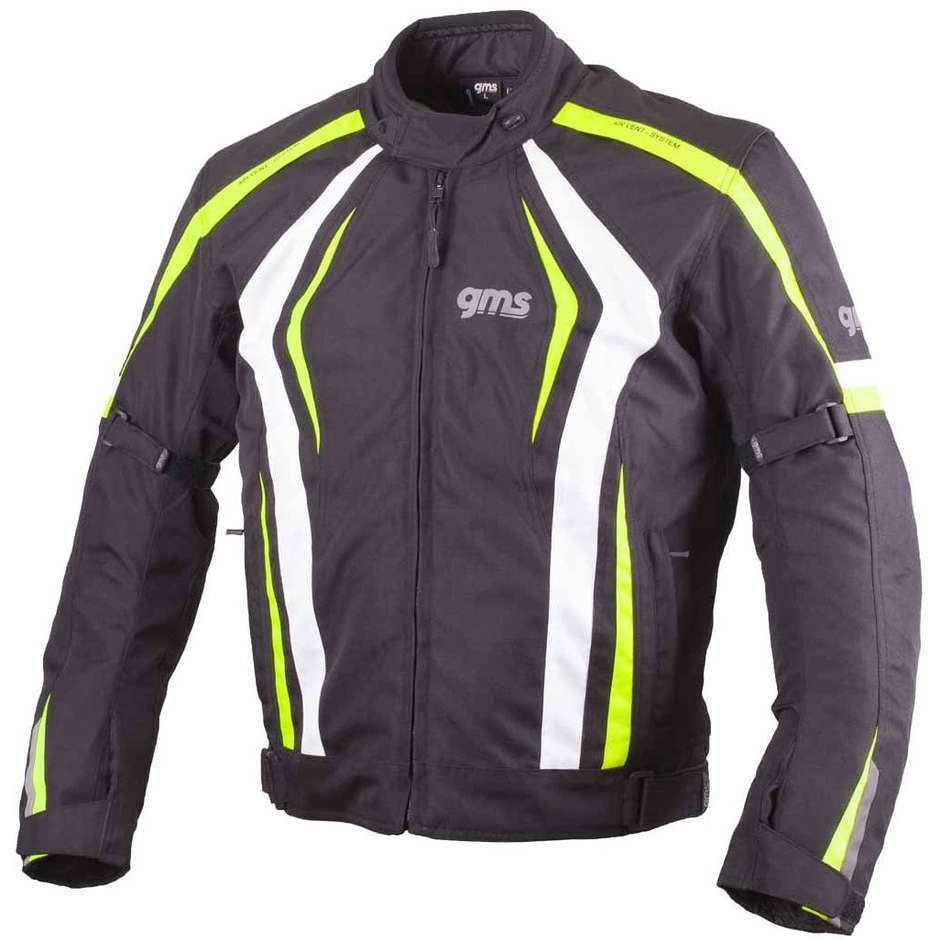 Gms Blouson PACE Siyah Beyaz Sarı Spor Motosiklet Ceket