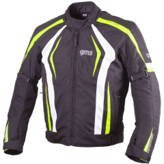 Gms Blouson PACE Siyah Beyaz Sarı Spor Motosiklet Ceket