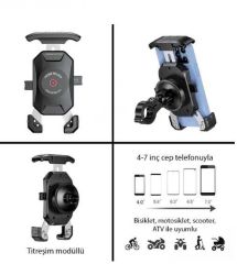 KNMASTER TT-500 TİTREŞİM ÖNLEYİCİ GİDON MONTE TELEFON TUTUCU