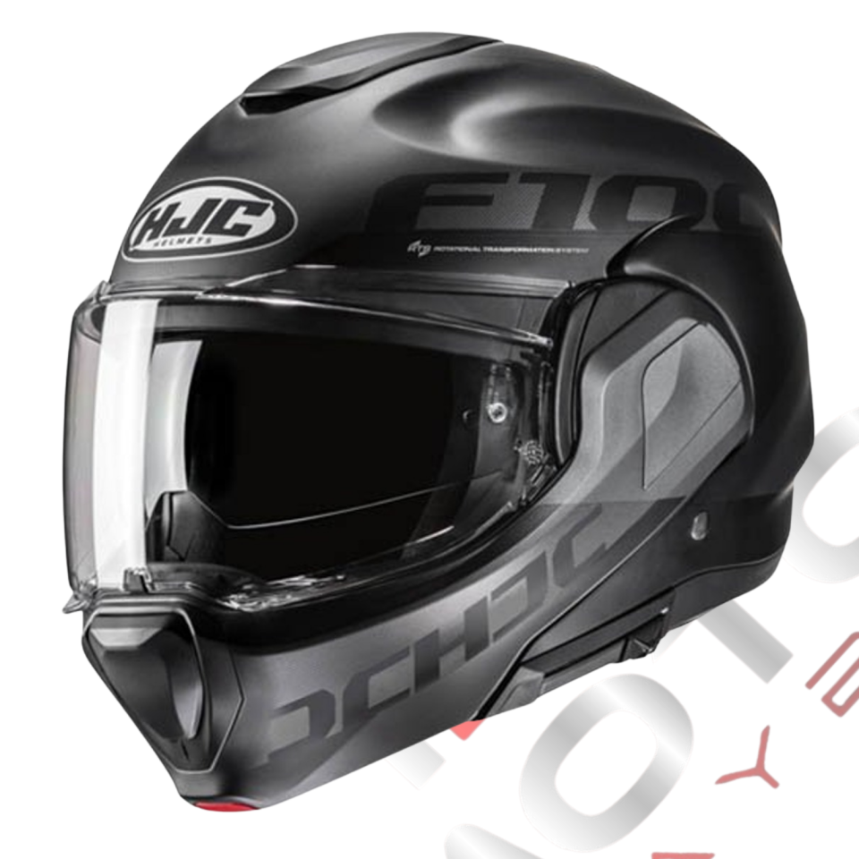 HJC F100 Hetal MC5SF Çene Açılır Motosiklet Kaskı Mat Siyah Gri