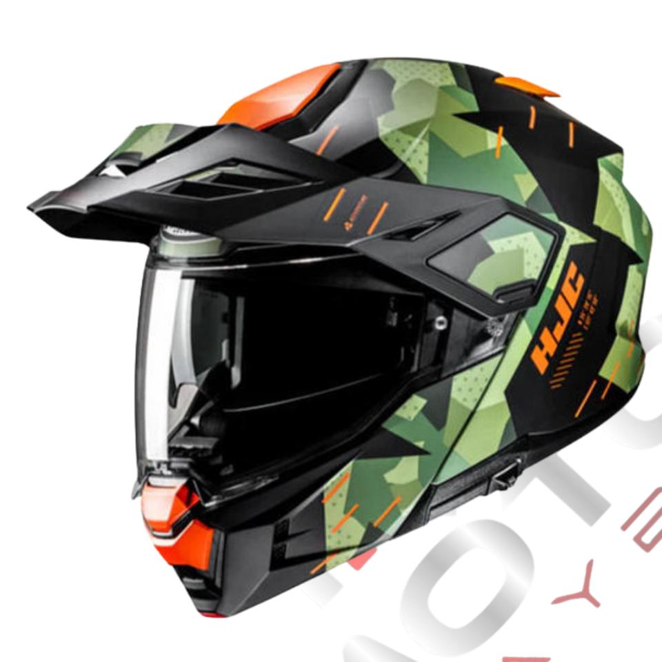 HJC İ80 Roki MC47SF Çene Açılır Motosiklet Kaskı Yeşil Turuncu Siyah