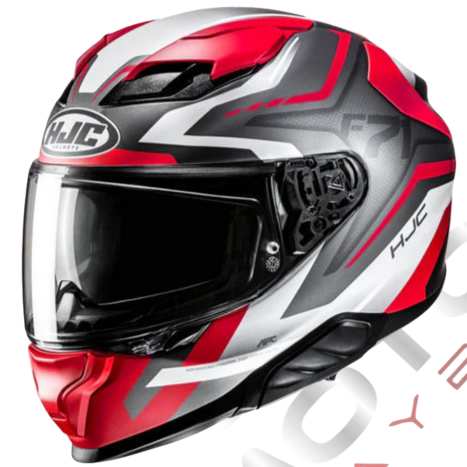HJC F71 FES MC1SF Kapalı Motosiklet Kaskı Beyaz Gri Kırmızı
