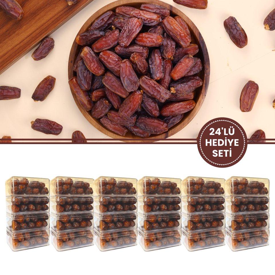 Medine Mebrum Hurma Duble– 24lü Hediye Seti (100g x 24 Adet)
