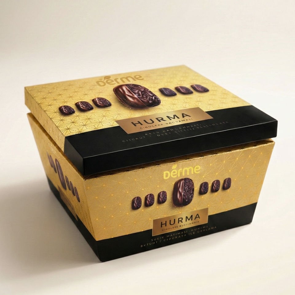 Hurma - Çikolata Kaplı - Karma ( Bitter - Sütlü - Beyaz  Karamel - Çilek - Kıtır ) - 300 gr