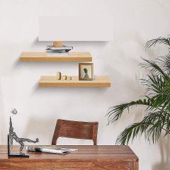 Meşe Uçan Duvar Rafı 2 Li Set Gizli Raf(50-50)