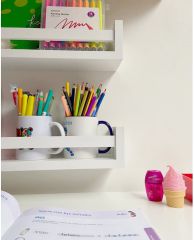 Çocuk Odası Banyo Salon Mutfak Rafı Kitaplık Duvar Rafı 2'li Set