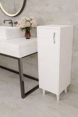 Beyaz Tek Kapaklı 3 Raflı Banyo Dolabı Havlu Dolabı Sabunluk Kiler Dolabı Erzak Dolabı Ekmek Dolabı
