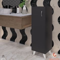 Antrasit Tek Kapaklı 3 Raflı Banyo Dolabı Havlu Dolabı Sabunluk Kiler Dolabı Erzak Dolabı Ekmek Dolabı