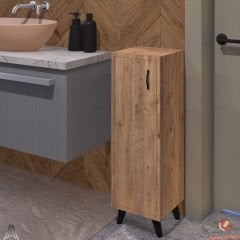 Atlantik Çam Tek Kapaklı 3 Raflı Banyo Dolabı Havlu Dolabı Sabunluk Kiler Dolabı Erzak Dolabı Ekmek Dolabı
