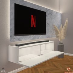 120 Cm Tv Ünitesi Tv Sehpası Duvar Rafı Kitaplık