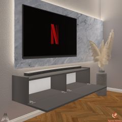 100 Cm Tv Ünitesi Tv Sehpası Duvar Rafı Kitaplık