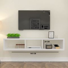 140 Cm Tv Ünitesi Tv Sehpası Tv Standı Duvar Rafı Kitaplık