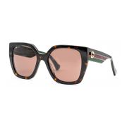 Gucci-GG 1300S 002-55 Kadın Kahverengi Butterfly Güneş Gözlüğü