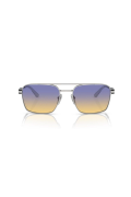 Prada Pr 67zs 1bc06z 56 Unisex Oval Gümüş Metal Güneş Gözlüğü