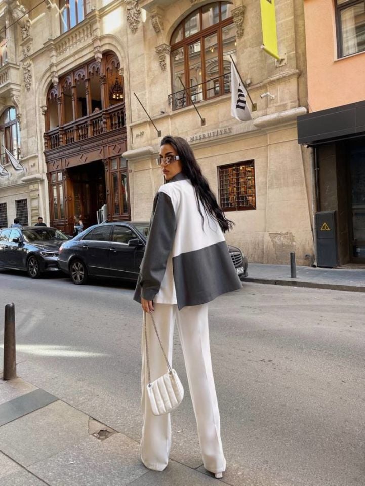 Cool Çift Renk Blazer Ceket