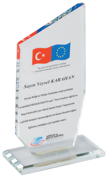 Eğitim Tamamlama Kristal Plaket