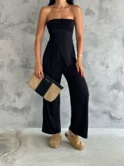 Sandy Kumaş Straplez Bluz ve Pantolon Takımı