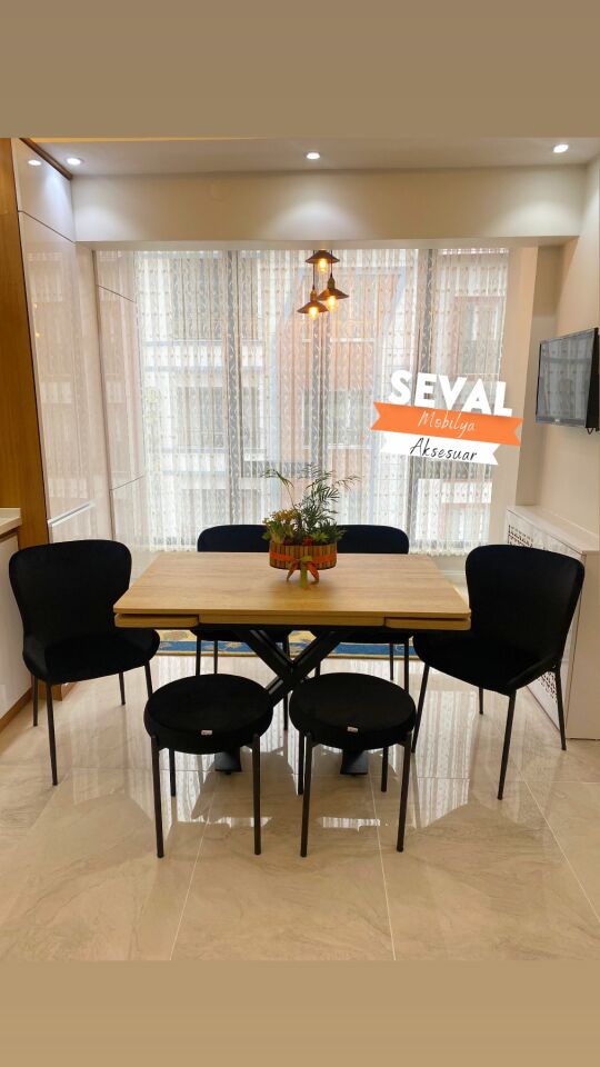 Savano Deniz Açılır Masa + 2 Tabure +Yaprak Sandalye Takımı 