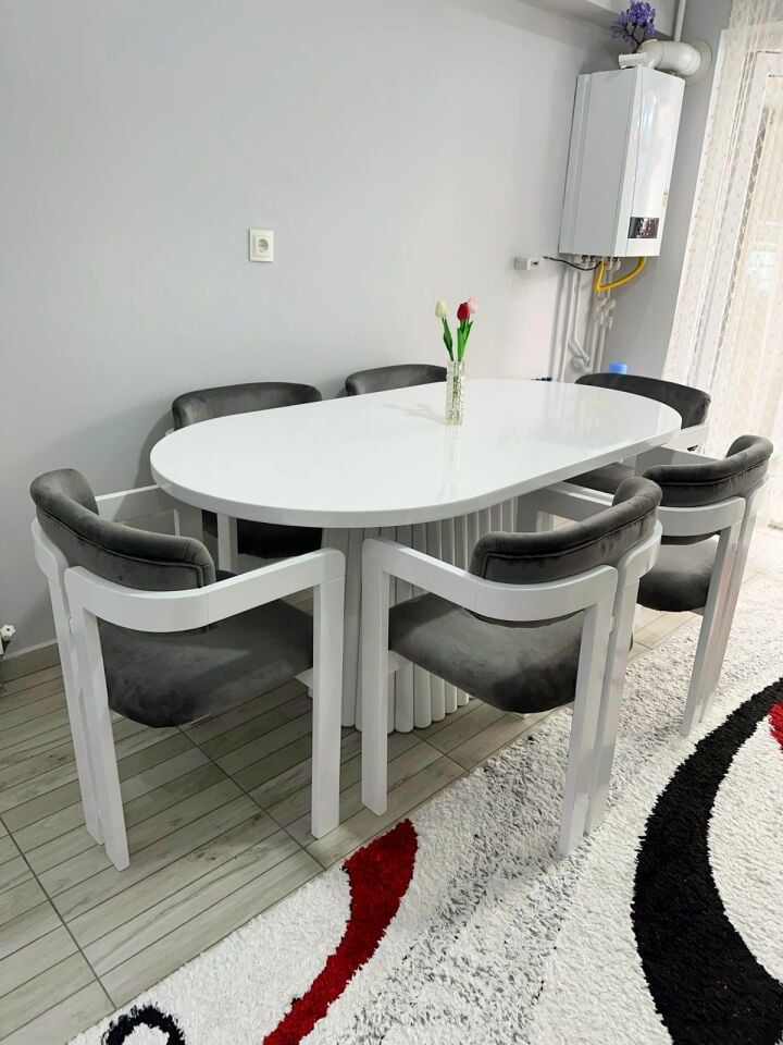 PTT Beyaz Masa + T Sandalye Takımı