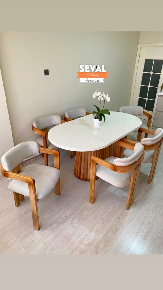 PTT Krem  Masa + T Sandalye Takımı