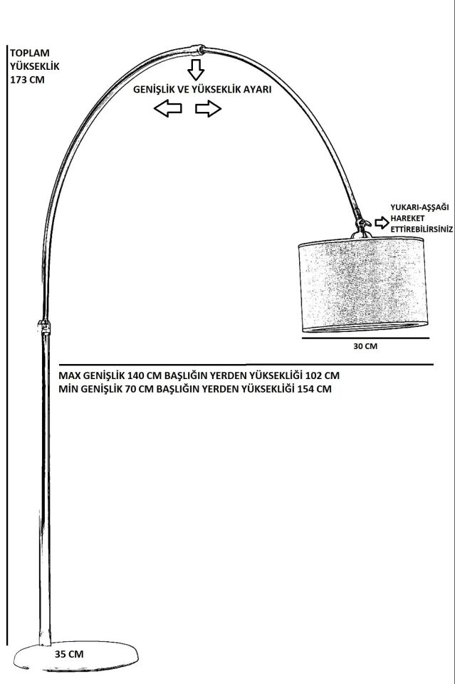 Vargas Eskitme Rattan Abajurlu Lambader 