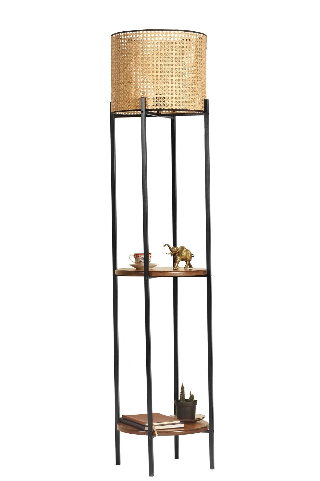 Vega Siyah Rattan Başlıklı Lambader