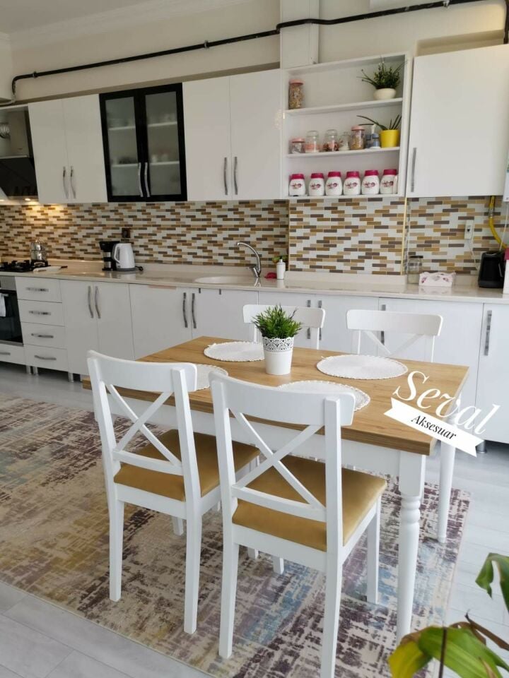 Savano Seval Masa + X Sandalye Takımı 