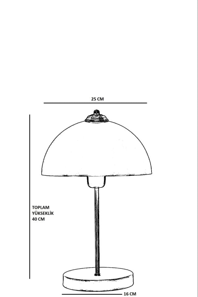 Lungo Siyah Ufo Başlıklı Masa Lambası 