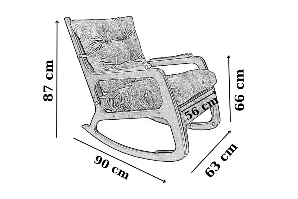 Kontes Gri - Naturel Sallanan Sandalye