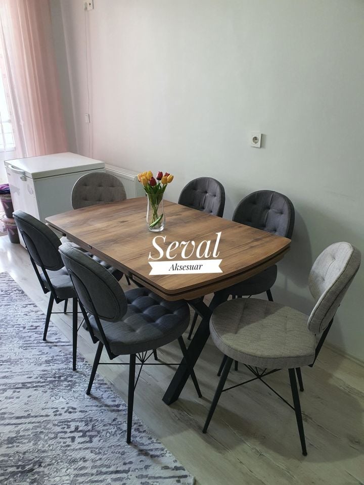 A.Çam Gold Masa + Örümcek Sandalye Takımı 