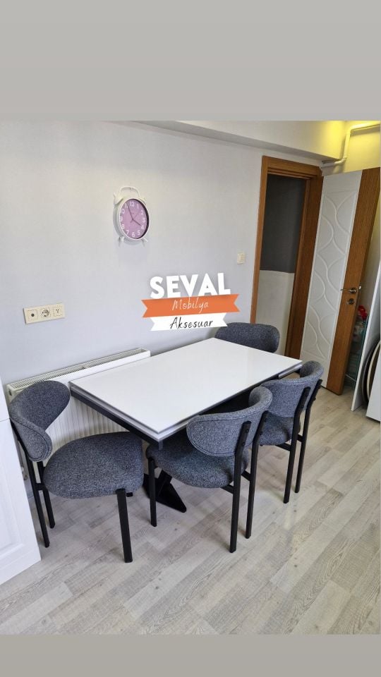 Beyaz X Masa + Mars Sandalye Takımı 