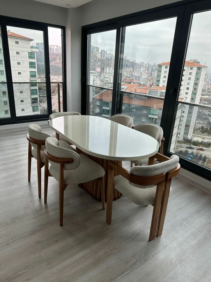 Krem PTT Masa + T, Polo Sandalye Takımı 