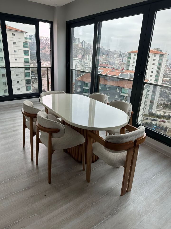 Krem PTT Masa + T, Polo Sandalye Takımı 
