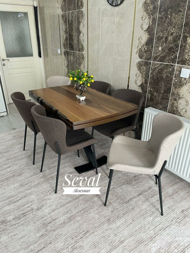 Kütük Açılır Masa + Yaprak Sandalye Takımı 