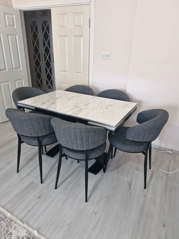 Marmo X Masa + Ay Sandalye Takımı 