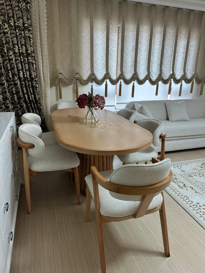 Naturel PTT Masa + Hanzade, Polo Sandalye Takımı