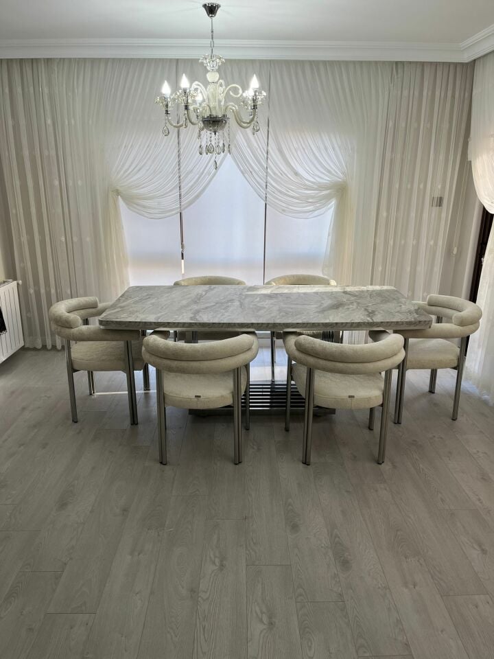 Piramit Masa + Kollu Milano Sandalye Takımı 