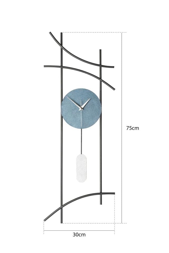 Ken Metal 75-30cm Dekoratif Duvar Saati