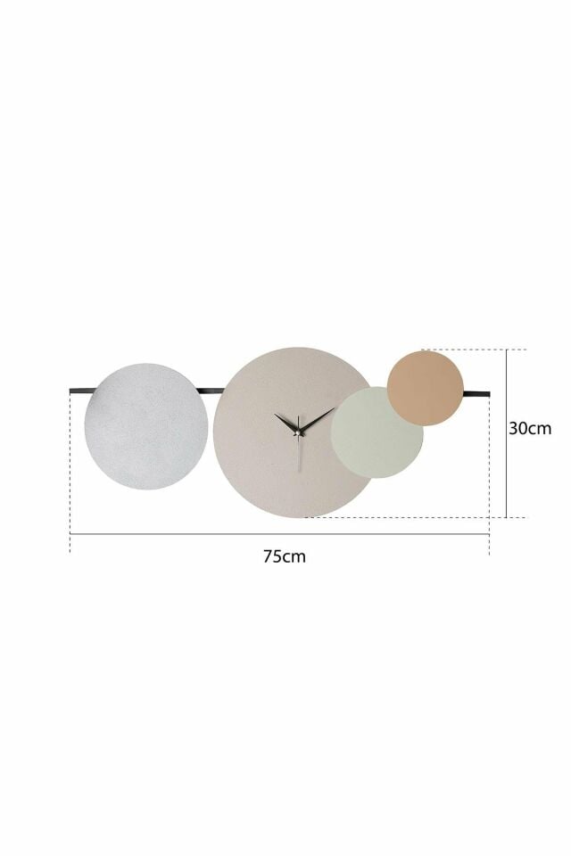 Maxico Metal 75-30cm Dekoratif Duvar Saati (Mavi-Lila-Yeşil-Kahve) 