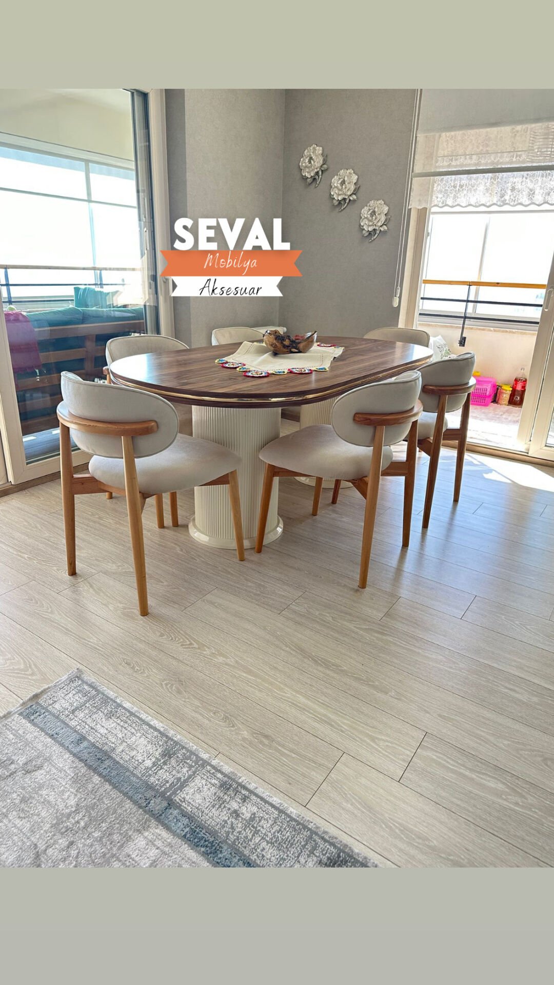 PTT Naturel Masa + Polo Sandalye Takımı