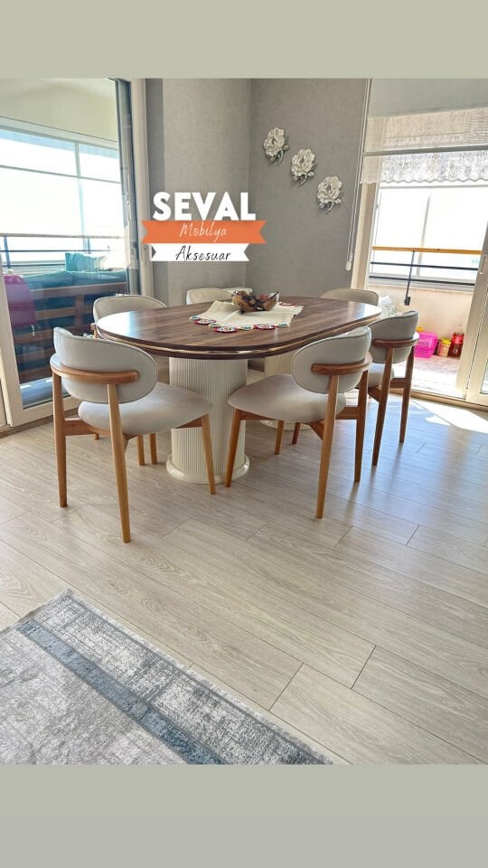 PTT Naturel Masa + Polo Sandalye Takımı