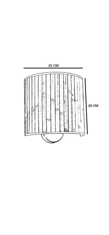 Örgülü Rattan Abajurlu Oval Aplik 