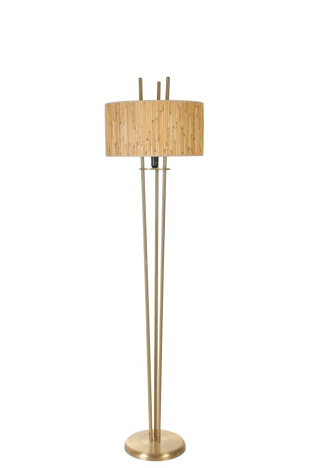 Belen Eskitme Silindir Bambu 07 Abajurlu Lambader 