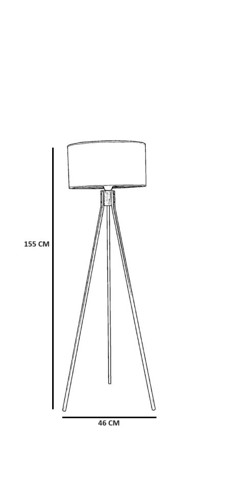 Fisco Tripod Eskitme Büyük Retro Başlıklı Lambader 
